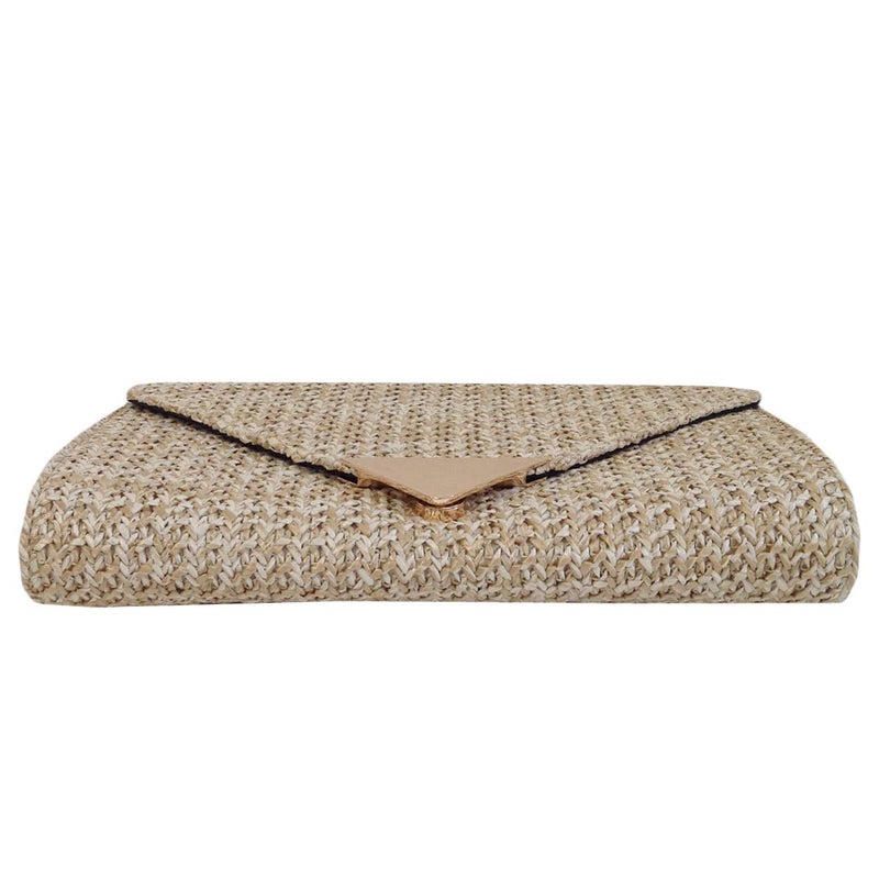 JNB Natural Straw Clutch, Natrual - Image 4